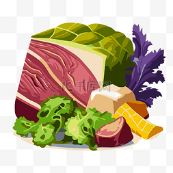牛肉贴图图片_玉米牛肉和卷心菜