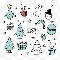 矢量圣诞装饰图案图片_圣诞晚会矢量设计的涂鸦适合圣诞