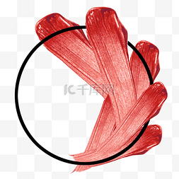 红色画笔刷图片_画笔描边红色