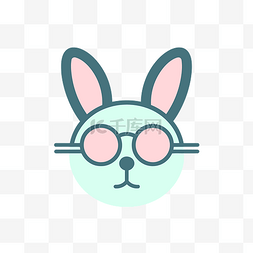 太阳镜平面图片_戴着眼镜和太阳镜的兔子图标 向