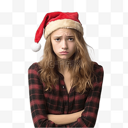 壓力图片_带着悲伤和沮丧的表情庆祝圣诞假