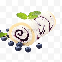 酥饼食品图片_蓝莓卷奶油蛋糕烘焙主题为您的休