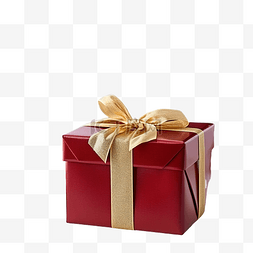 圣诞节花图片_女手将带金丝带的红色礼盒放在圣
