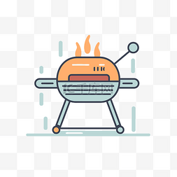 烧烤图标是白色背景上的烧烤图标