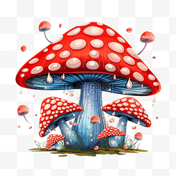 爱情年代图片_色彩缤纷的复古蘑菇飞木耳与点状
