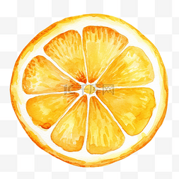 吃柠檬图片_水彩柑橘柠檬片