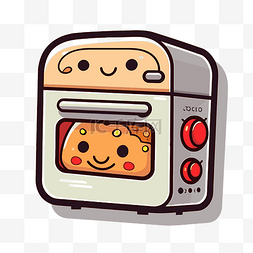 面包机插图图片_可爱的插图显示一个可爱的微笑烤
