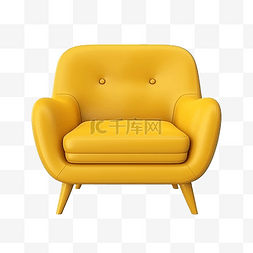 黄色沙发家具图片_黄色沙发舒适椅子装饰