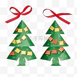 匹配一半 匹配丝带和圣诞树的两