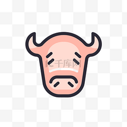 简单设计中的猪脸图标 向量