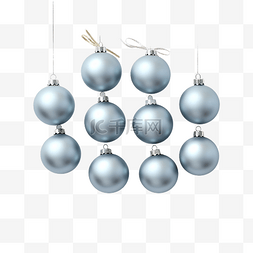 柔和的灰色圣诞经典蓝色球