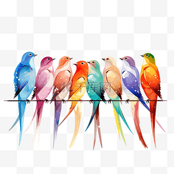 鸽子形象图片_站立鸟类多色渐变的插画艺术