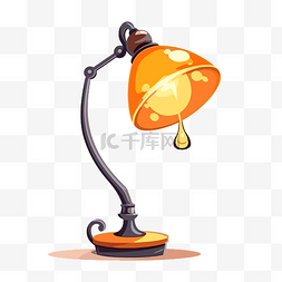 灯剪贴画卡通灯与白色背景上的橙