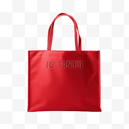 帆布包红色图片_红色帆布购物袋与反射地板隔离用