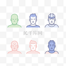 英雄icon图片_超级英雄人物的四种不同颜色的图