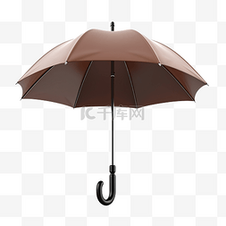 3d 孤立的棕色伞