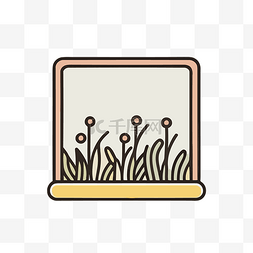 ps边框素材简单图片_窗衬图标玻璃中的植物和花卉 向
