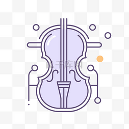 带有线条和圆圈的小提琴图标 向