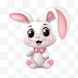 可爱的兔子笑脸角色