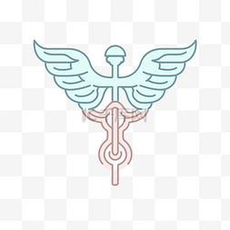医疗主题图标图片_中间有翅膀的医疗主题设计 向量