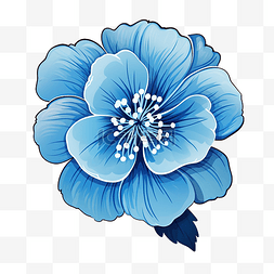 藍色花朵貼紙