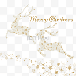 金色丝带图案图片_圣诞金色装饰麋鹿