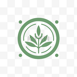 绿化平面植物图片_圆圈中的植物图标 向量