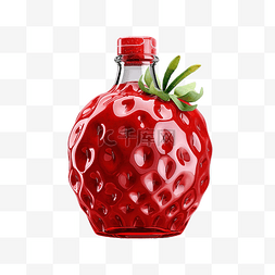 可爱瓶瓶图片_草莓甜瓶3D渲染
