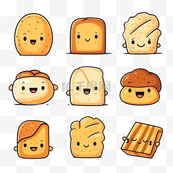 面包可口图片_面包快餐卡通