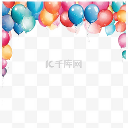 蓝色背景生日图片_气球框架背景图ai生成