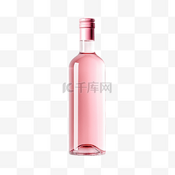 酒品标签素材图片_带标签的粉色豪华酒精瓶