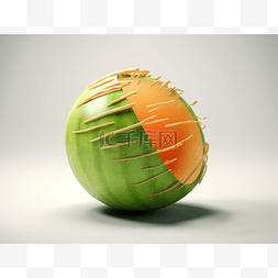 带刺的图片_一个带刺的瓜的 3d 插图