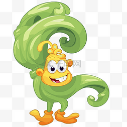 绿色的章鱼图片_扭曲的剪贴画绿色章鱼大头发卡通