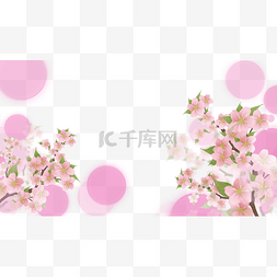 春天樱花粉色光斑边框