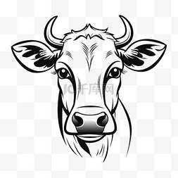 牛脸线动物卡通着色