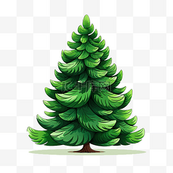 松树圣诞节常绿植物元素矢量圣诞