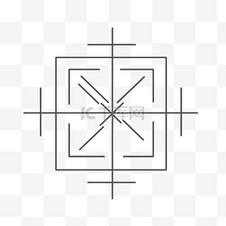正方形的线符号，中心正方形上有