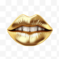 女性的嘴唇图片_金色美丽的嘴唇