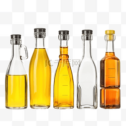 塑料拉花图片_不同玻璃瓶中的大套件油，用于烹
