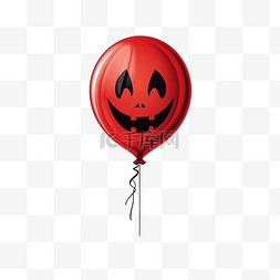 插气球图片_万圣节红气球带着邪恶的微笑万圣