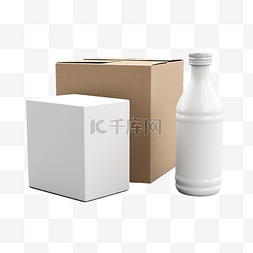 抗生素污染图片_3d 渲染盒和瓶胶囊