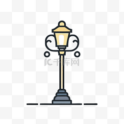路灯线性图片_带灯架的路灯插图 向量
