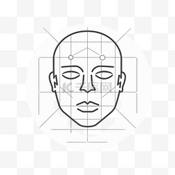 icon设计网格线图片_带网格线的女人脸的矢量图