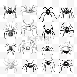 蜘蛛万圣节涂鸦套装怪异可怕的蜘