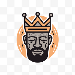 非洲王国矢量皇冠上有胡子的人