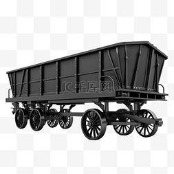 黑色背景机械图片_3d 煤车火车图