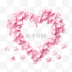 粉色浪漫爱情心值得玫瑰花瓣背景