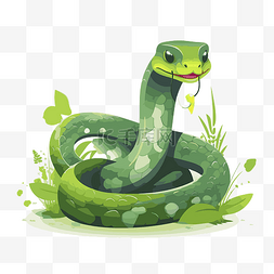 免费蛇剪贴画绿色蛇矢量图孤立在