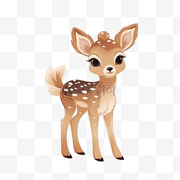 鹿卡通插画设计可爱小鹿斑比动物
