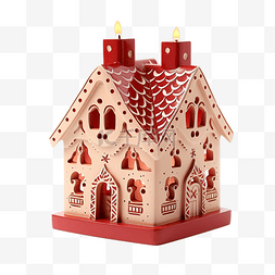 烛台金图片_房子形状的圣诞假期装饰烛台